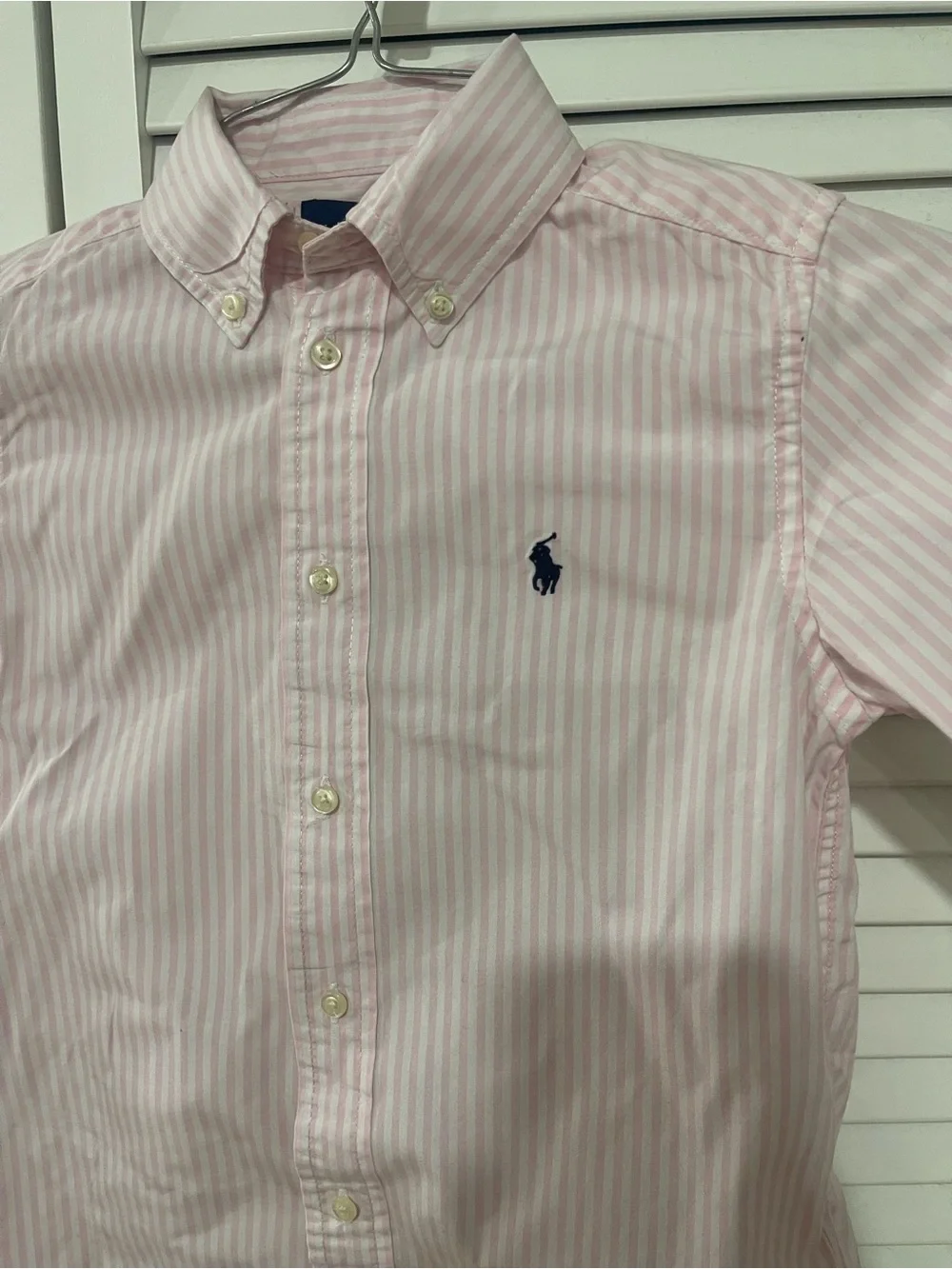 Ralph Lauren Light Pink & White Stripe Button-Down Shirt